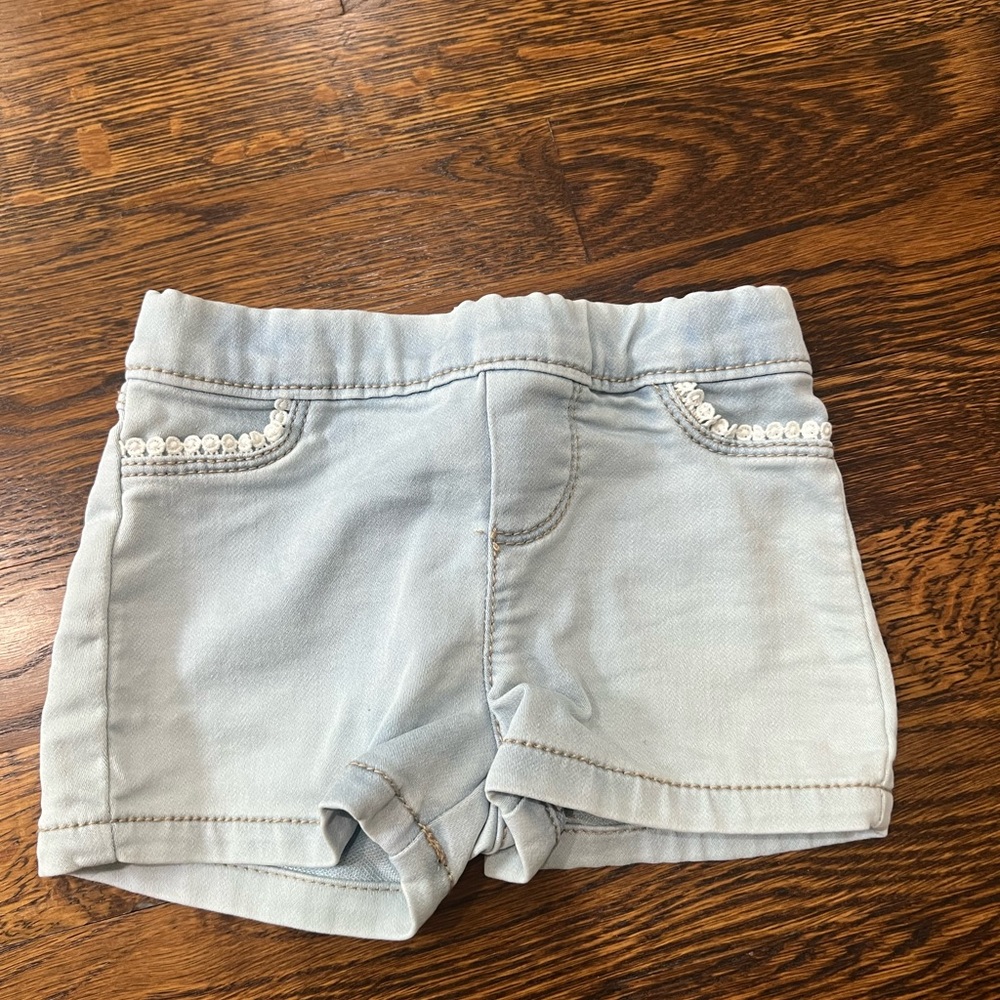 Carters baby girl denim embroidered shorts